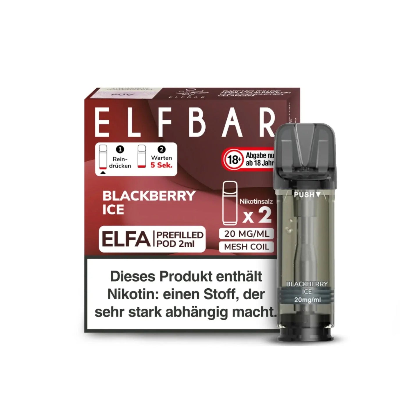 ELFA Pod 2% Nikotin - Blackberry Ice | 10er Pack günstig kaufen bei BudXpress.de