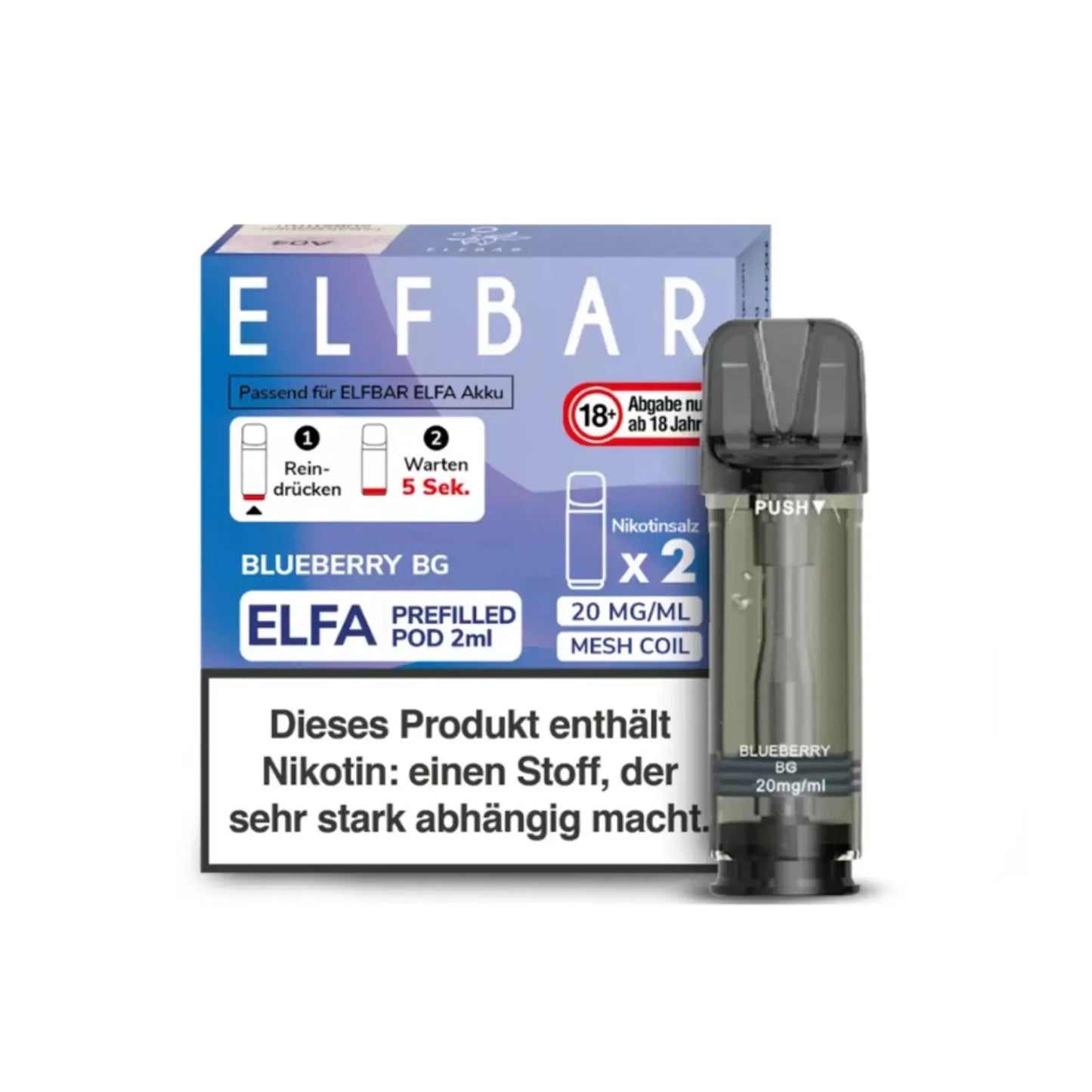 ELFA Pod 2% Nikotin - Blueberry BG | 10er Pack günstig kaufen bei BudXpress.de