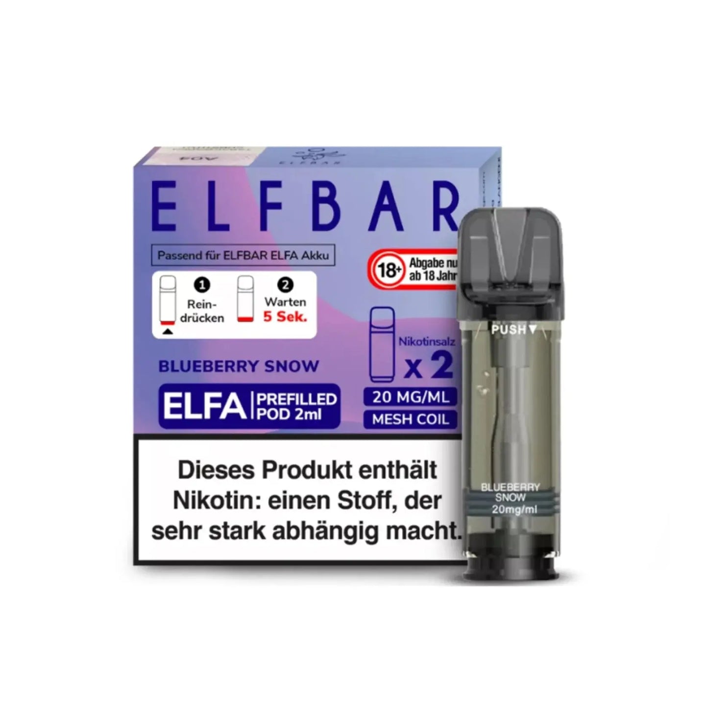 ELFA Pod 2% Nikotin - Blueberry Snow | 10er Pack günstig kaufen bei BudXpress.de