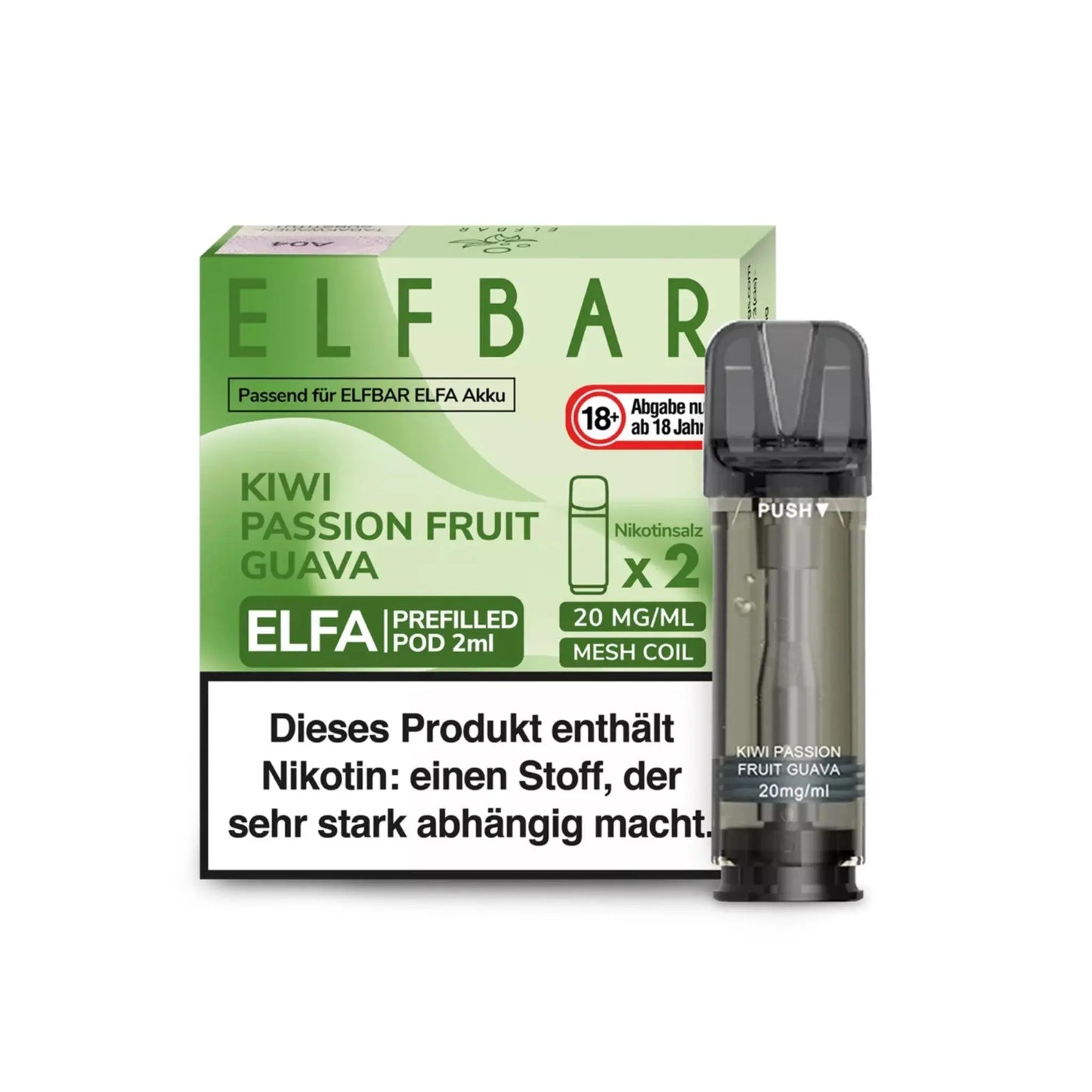 ELFA Pod 2% Nikotin - Kiwi Passion Fruit Guava | 10er Pack günstig kaufen bei BudXpress.de