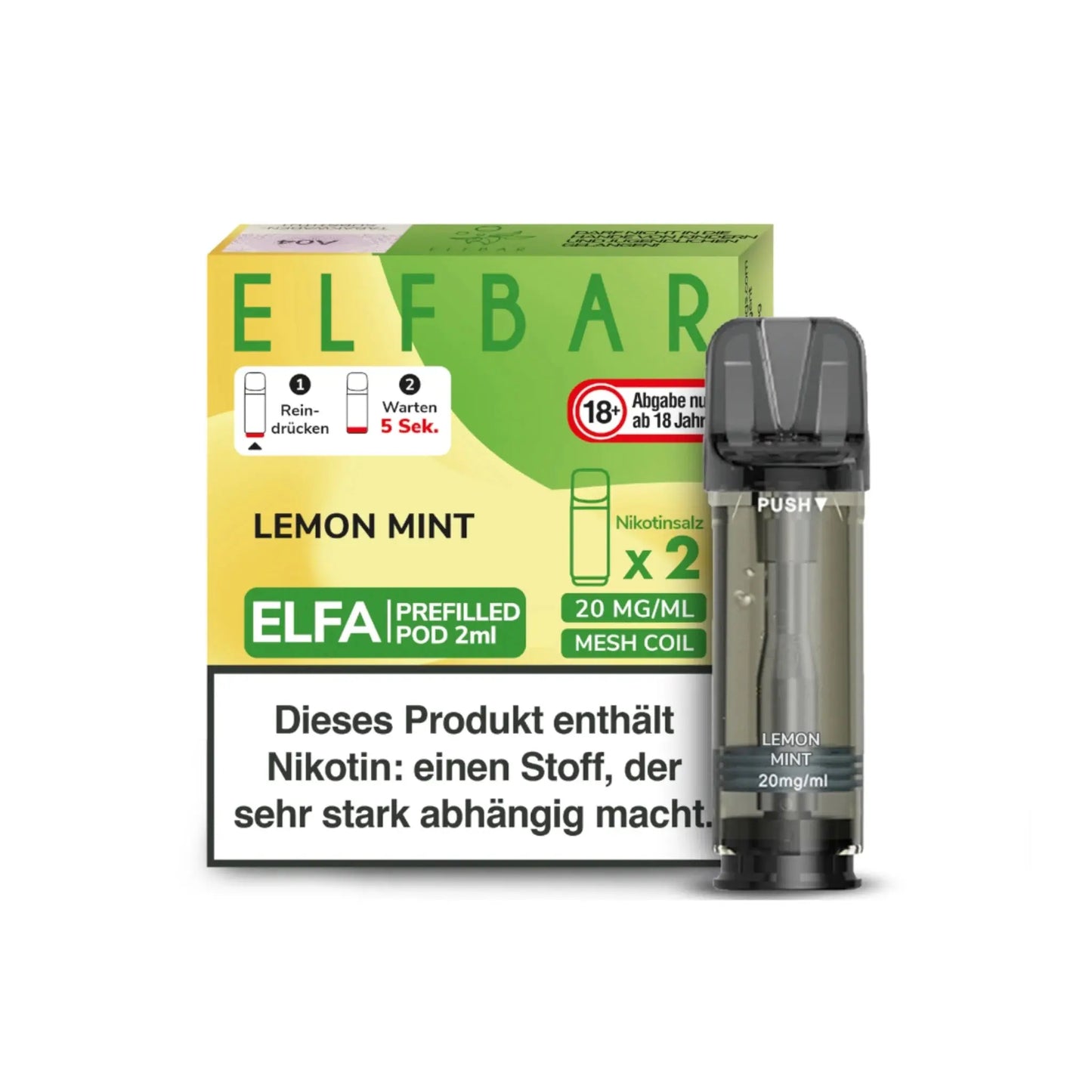 ELFA Pod 2% Nikotin - Lemon Mint | 10er Pack günstig kaufen bei BudXpress.de
