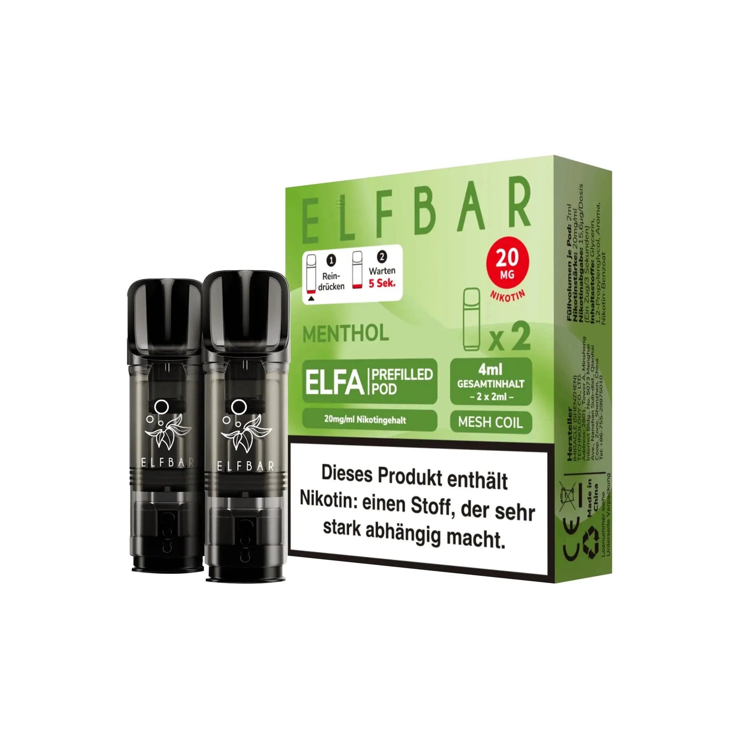 ELFA Pod 2% Nikotin - Menthol | 10er Pack günstig kaufen bei BudXpress.de