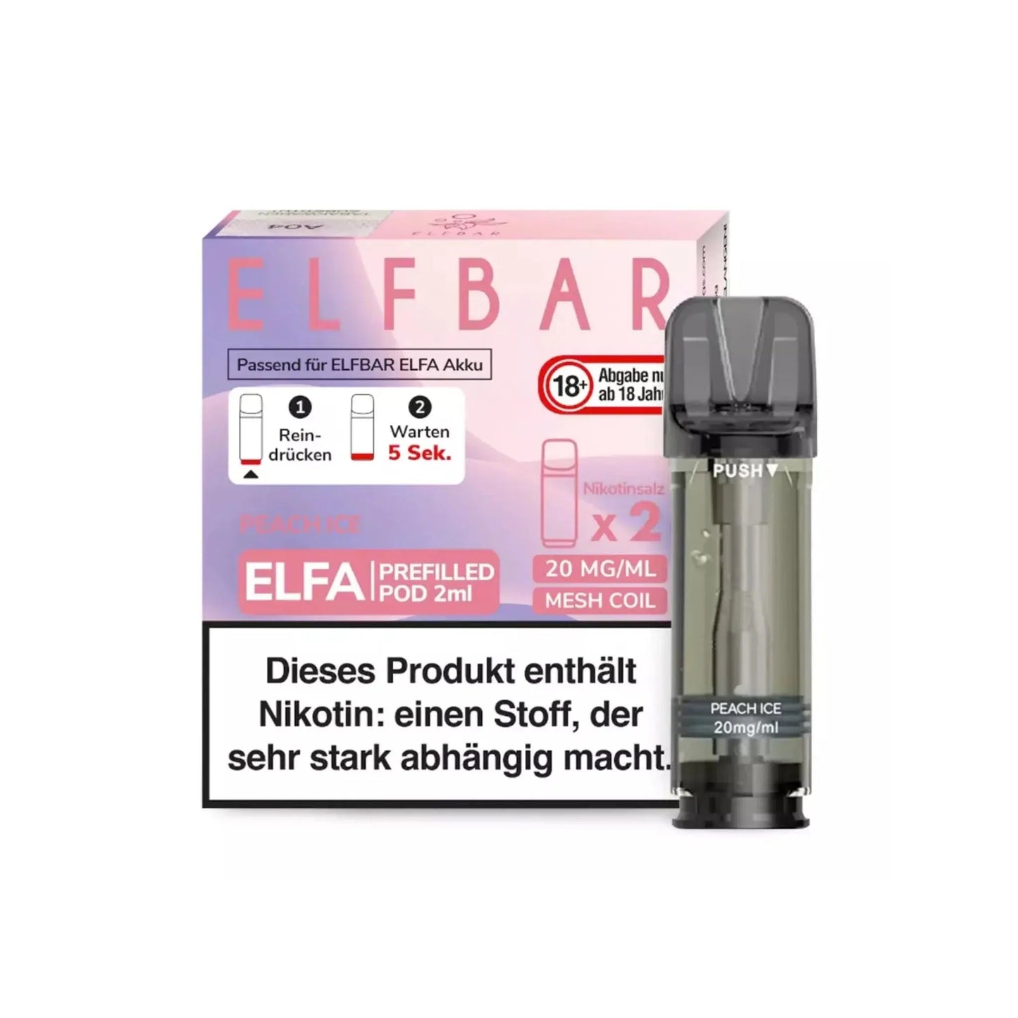 ELFA Pod 2% Nikotin - Peach Ice | 10er Pack günstig kaufen bei BudXpress.de