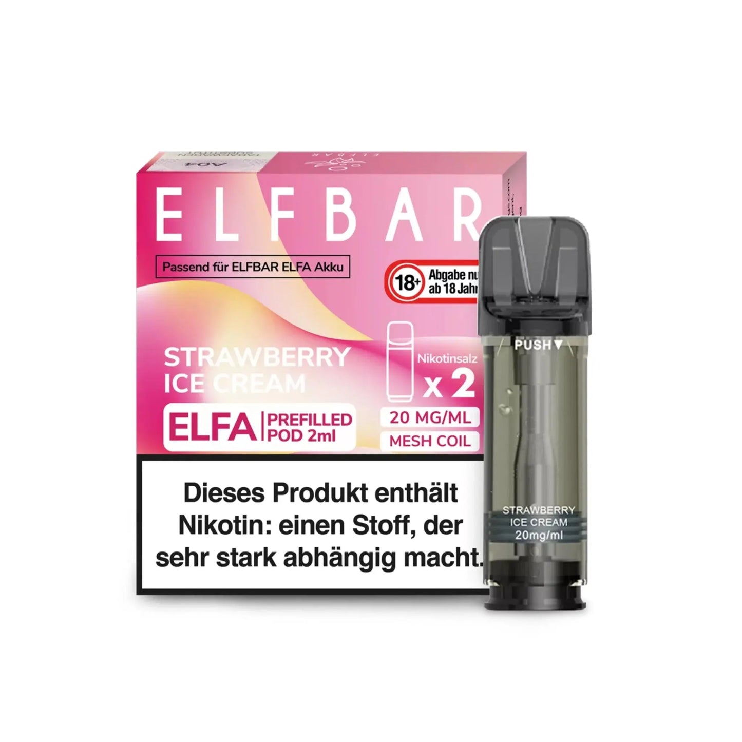 ELFA Pod 2% Nikotin - Strawberry Ice Cream | 10er Pack günstig kaufen bei BudXpress.de