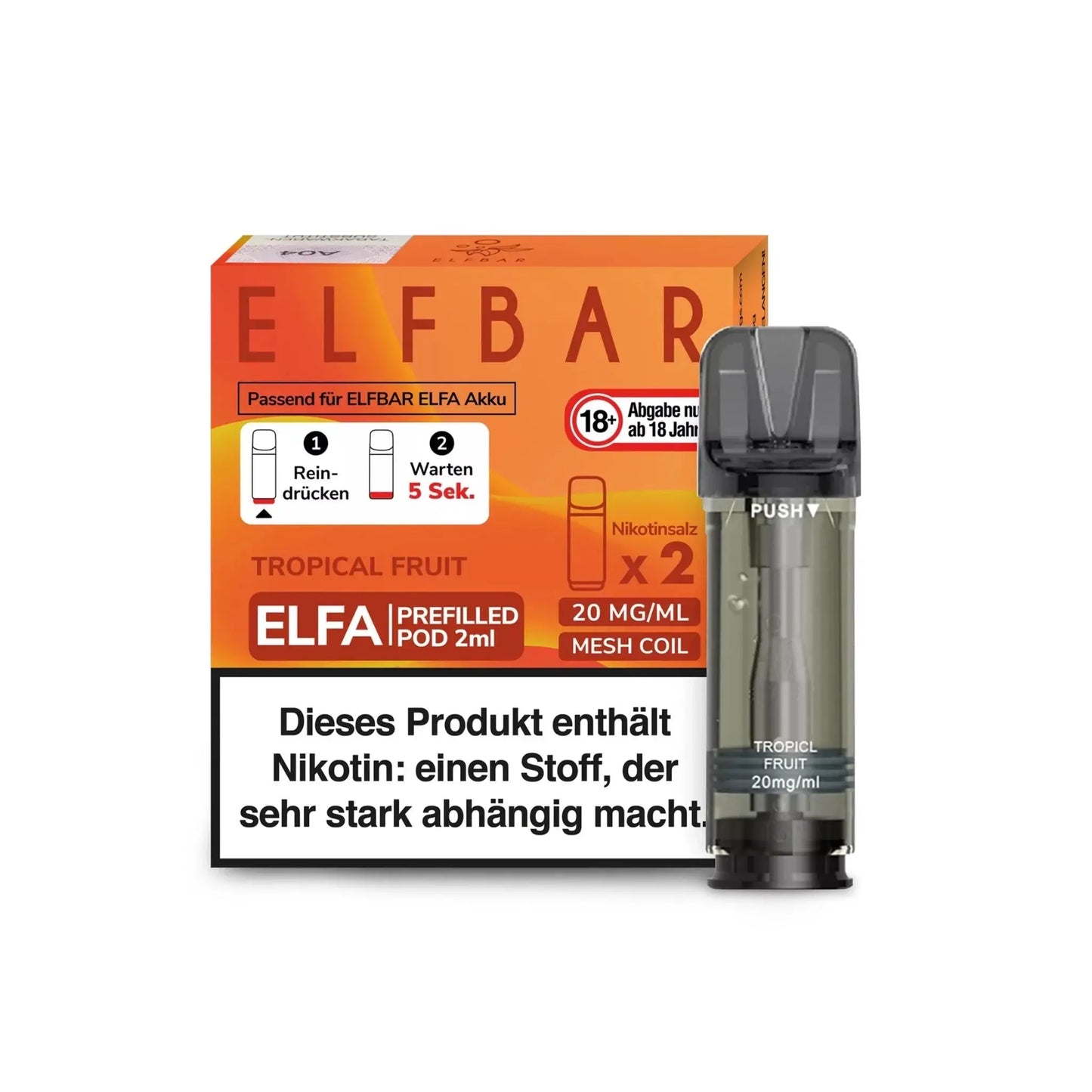 ELFA Pod 2% Nikotin - Tropical Fruits | 10er Pack günstig kaufen bei BudXpress.de