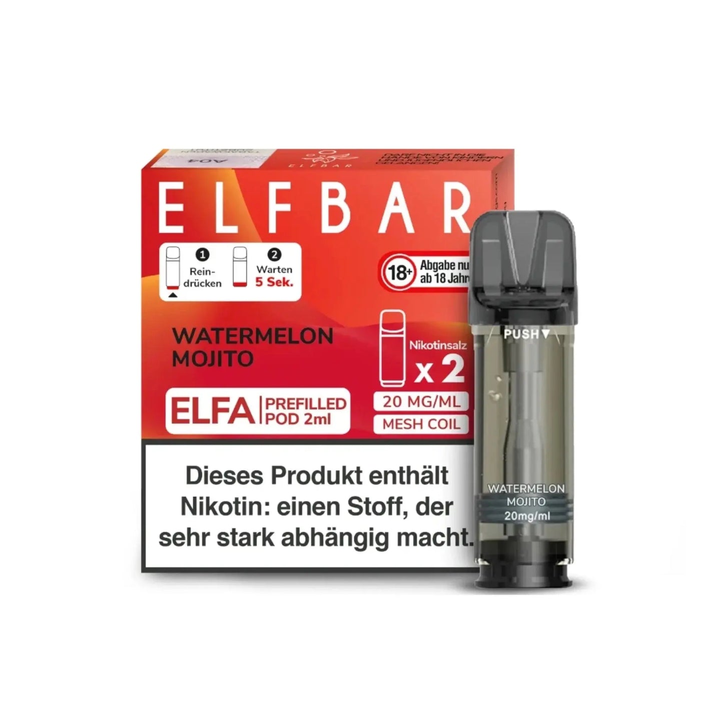 ELFA Pod 2% Nikotin - Watermelon Mojito | 10er Pack günstig kaufen bei BudXpress.de