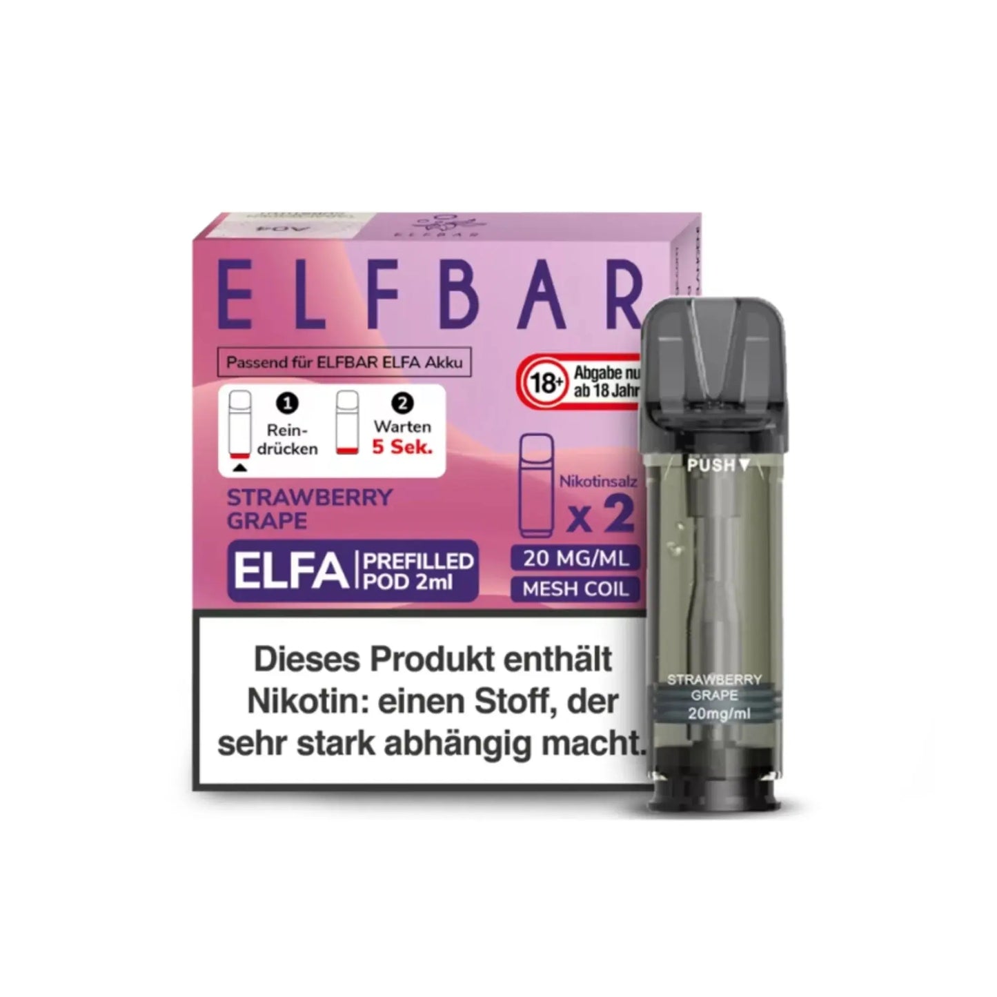 ELFA Pod 2% Nikotin - Strawberry Grape | 10er Pack günstig kaufen bei BudXpress.de
